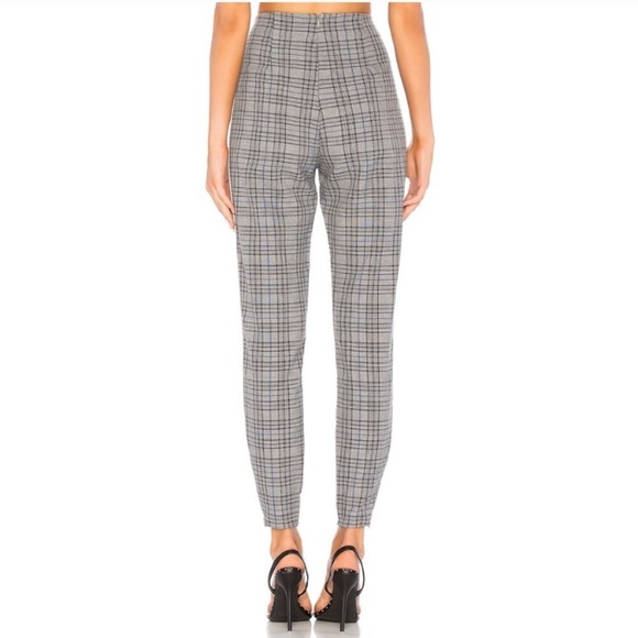 REVOLVE About Us Celine Pants Gray Plaid size XS - Picture 2 of 11
